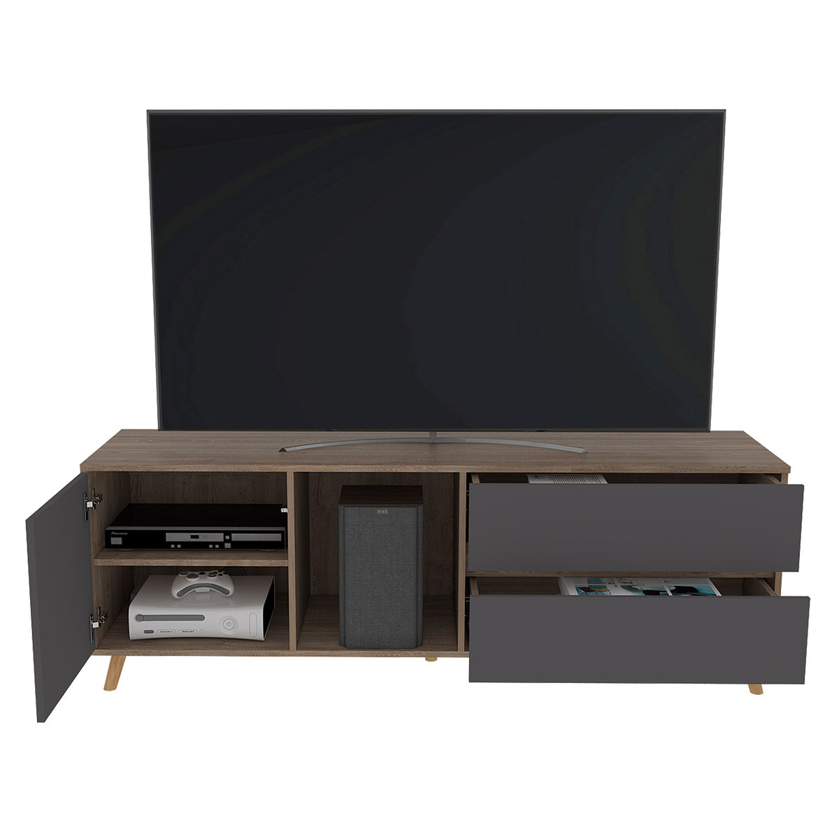 Foto 5 | Rack TV Salem Color Miel y Plomo para Pantalla de Hasta 55''