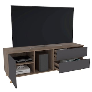 Foto 6 | Rack TV Salem Color Miel y Plomo para Pantalla de Hasta 55''