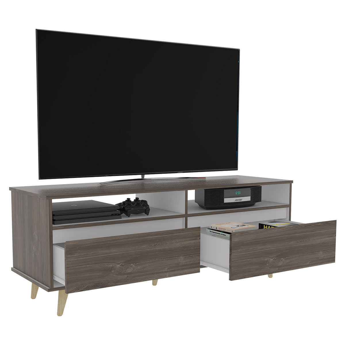 Foto 5 | Rack Almeria Siena color Blanco Y Plomo 2 Entrepaños