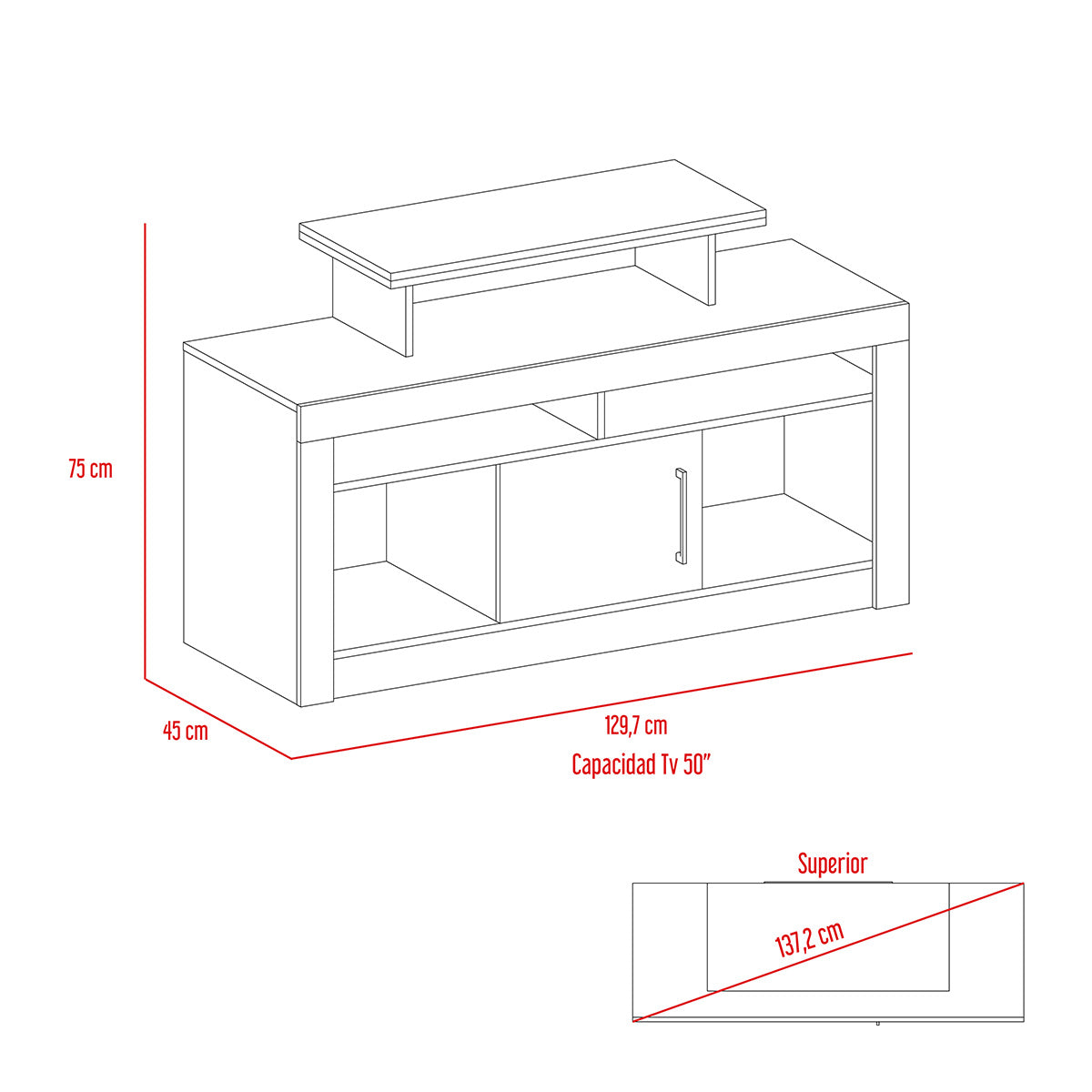 Foto 8 pulgar | Mesa para Tv RLD Beige
