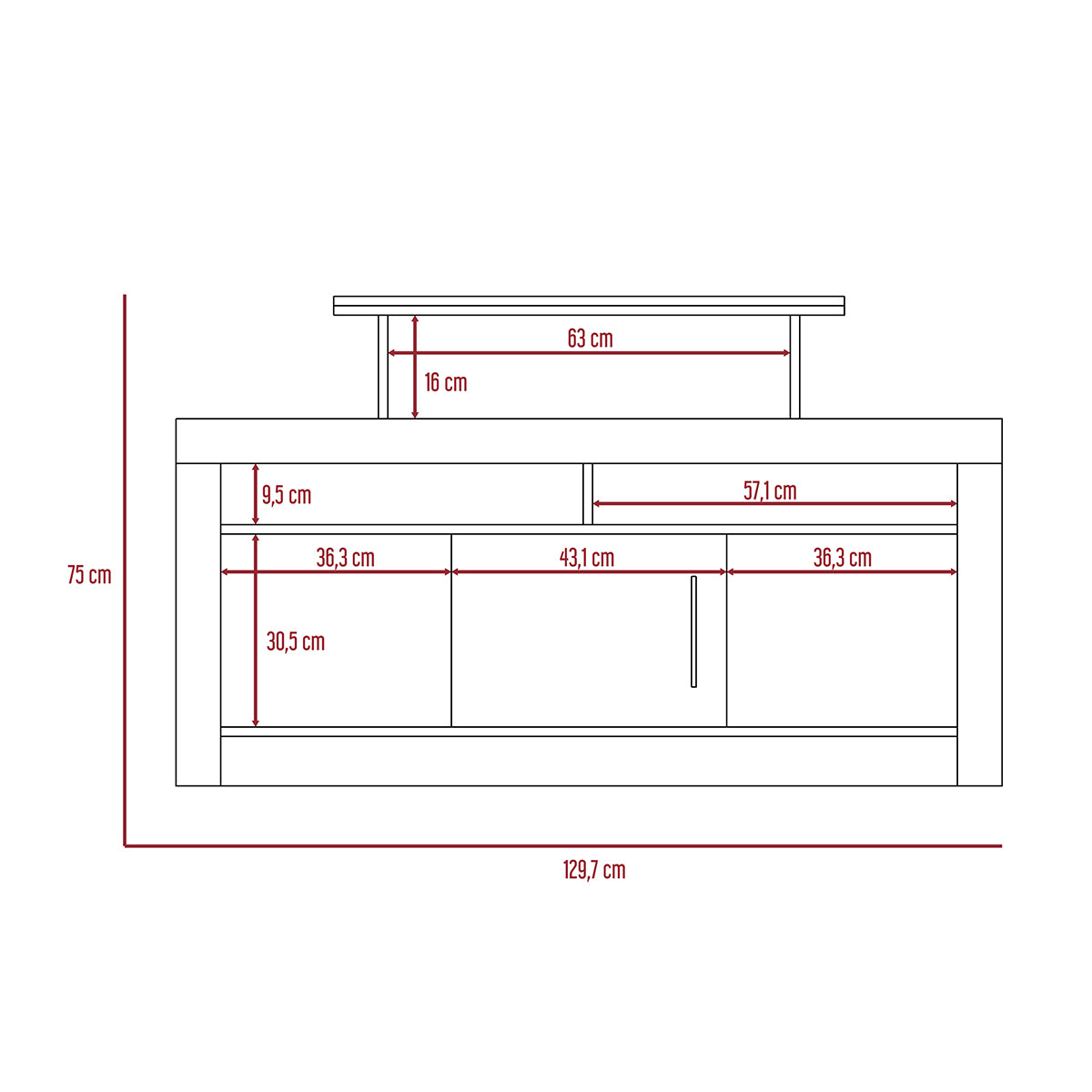 Foto 9 pulgar | Mesa para Tv RLD Beige