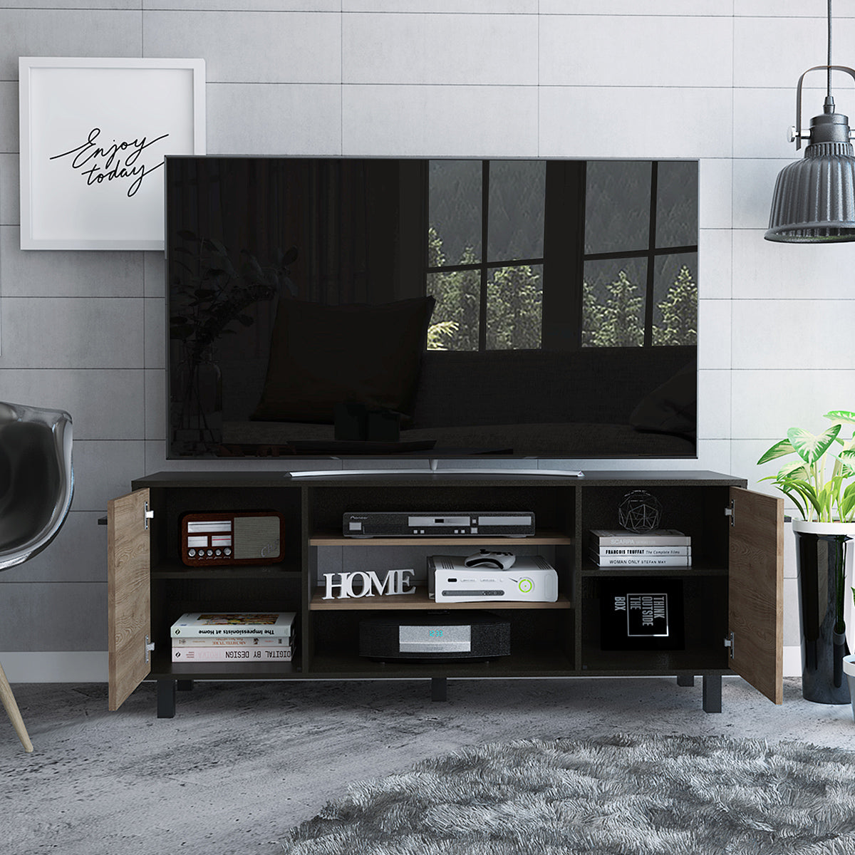 Foto 4 pulgar | Rack Tv Kaia para Pantallas De Hasta 60'' Con 2 Puertas
