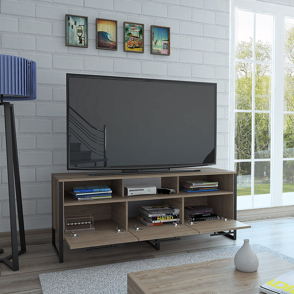 Foto 4 pulgar | Rack Para Tv Magnum color Miel con 2 Entrepaños