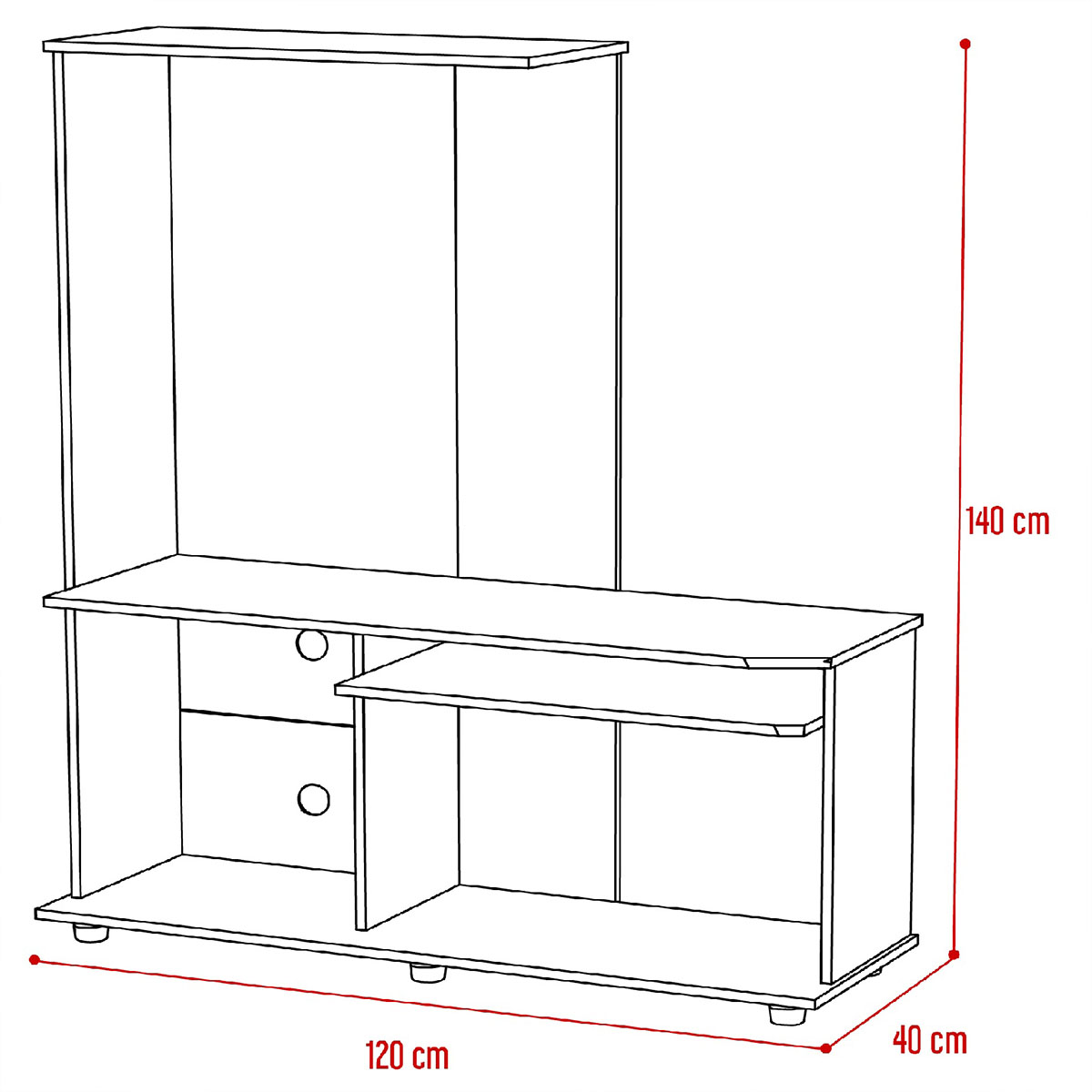 Foto 8 | Mesa para Tv CLW Negro