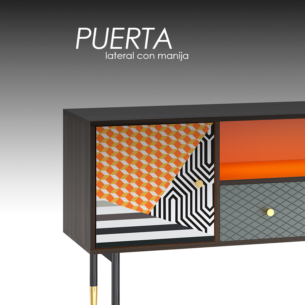 Foto 6 pulgar | Mesa para Televisión Ilios Innova Tv1003 Multicolor