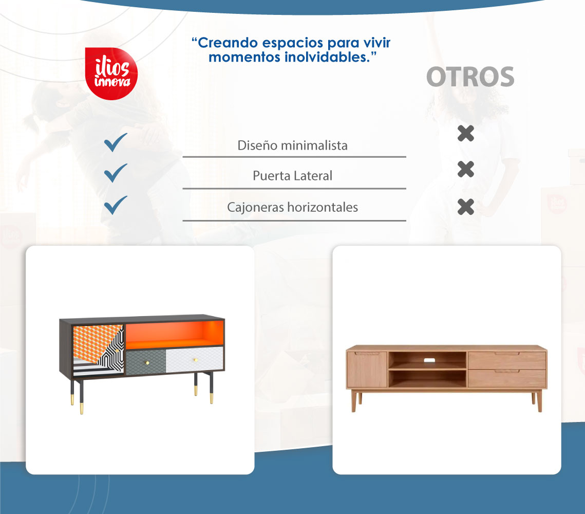 Foto 9 pulgar | Mesa para Televisión Ilios Innova Tv1003 Multicolor