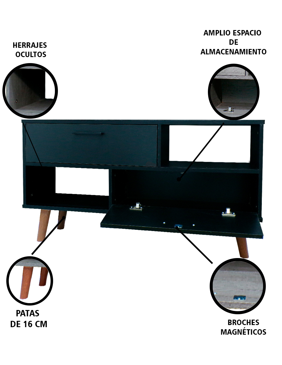 Foto 7 pulgar | Mueble para Tv Artemis Negro