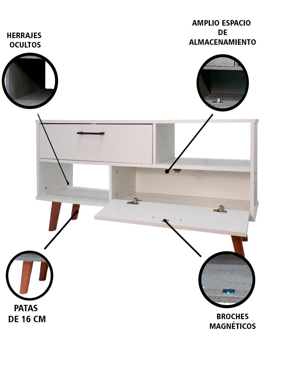 Foto 7 pulgar | Mueble para Tv Artemis Blanco