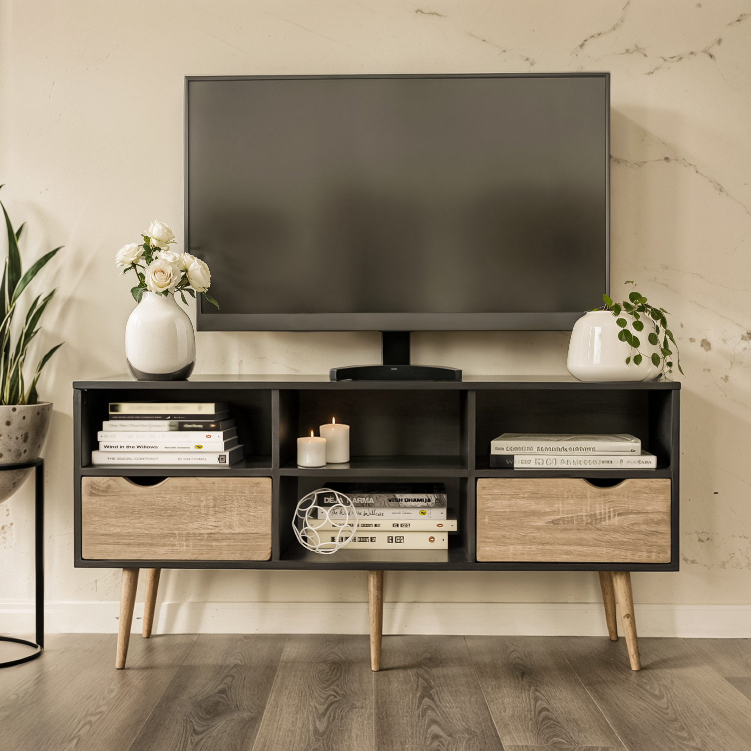 Foto 8 | Mueble De Tv Top Living Bolonia Black Nórdico Negro