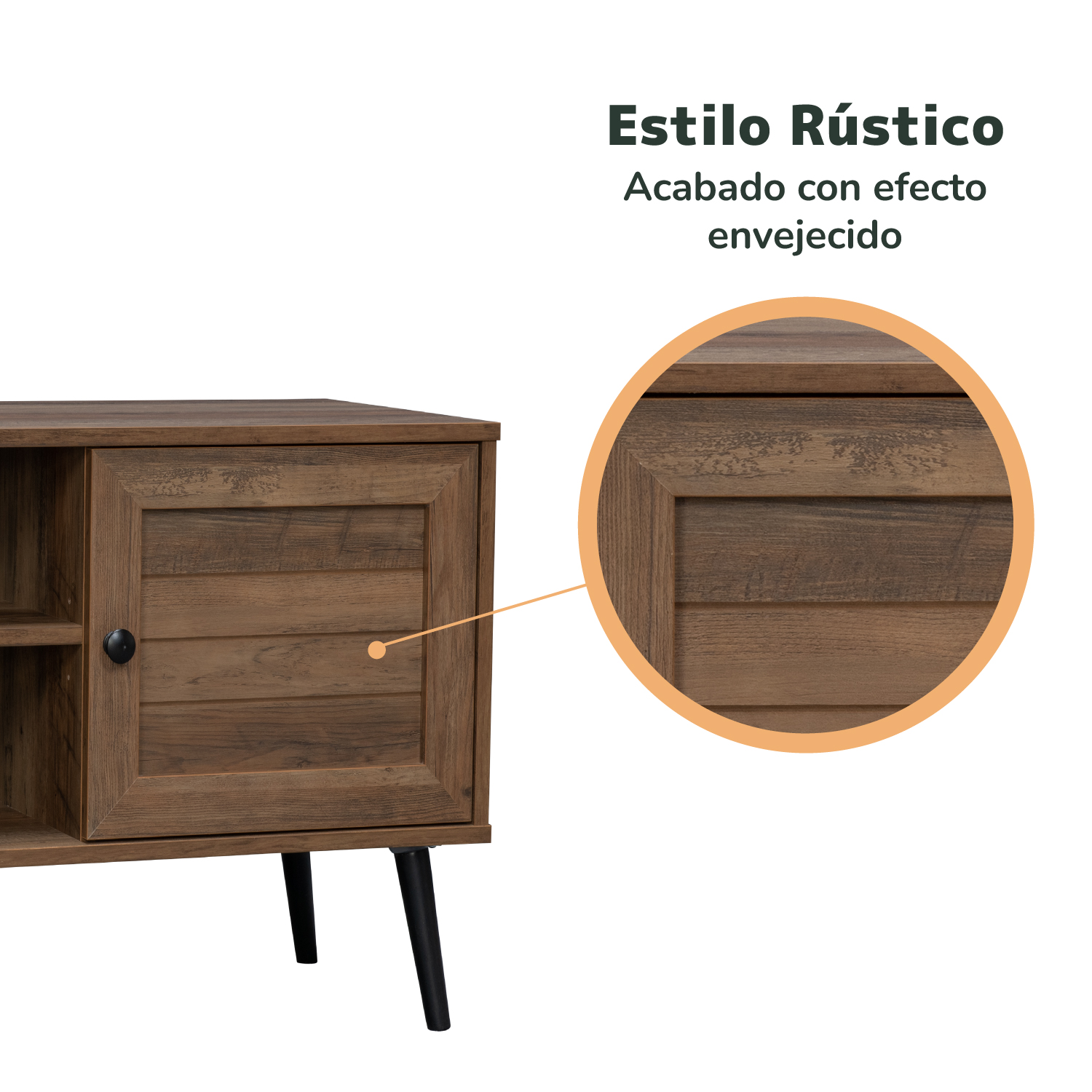 Foto 8 pulgar | Mueble De Tv Top Living Tucca-m Con Estantes Y Puerta Café Oscuro