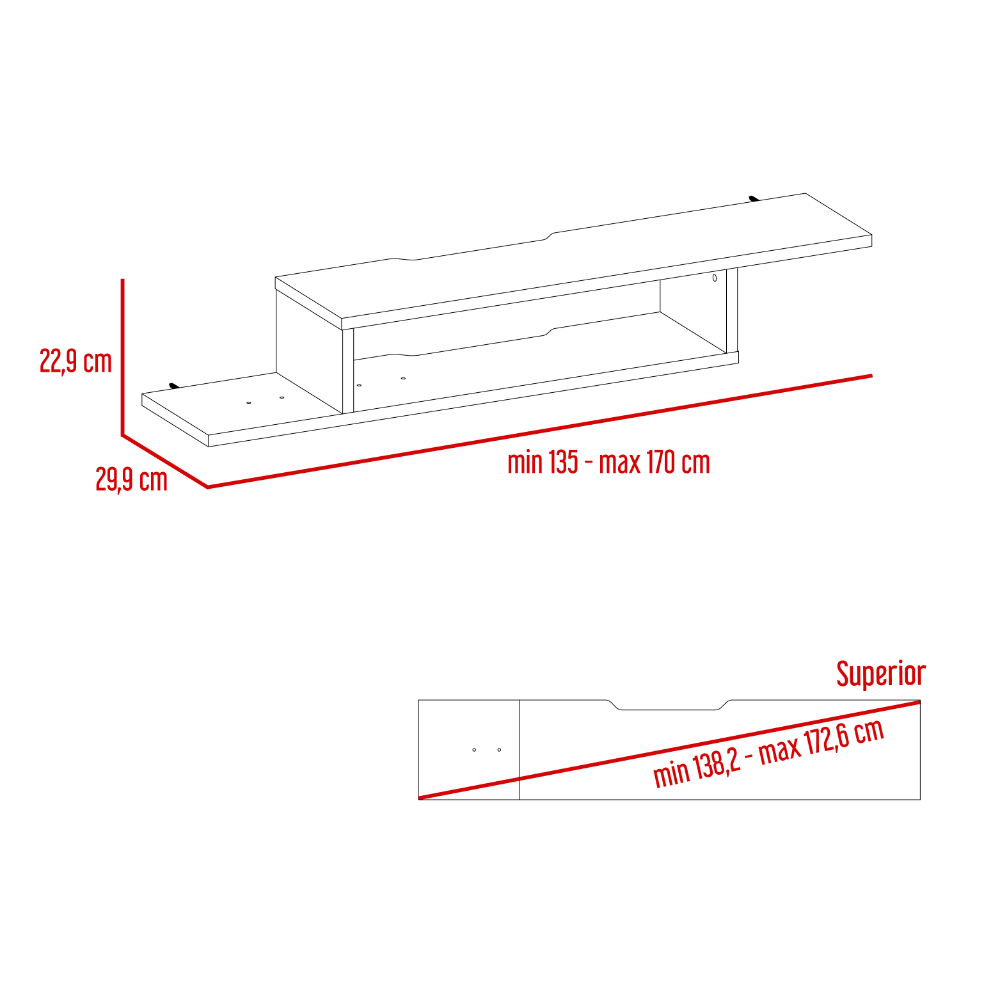 Foto 8 pulgar | Mesa Para Tv Flotante Dilix, Avellana, Con Superficie Para Objetos Decorativos