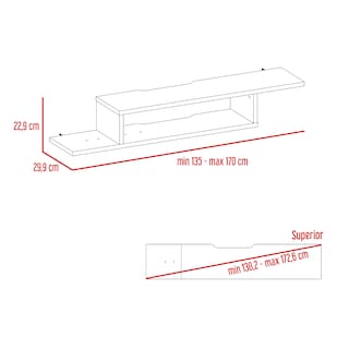 Foto 7 | Mesa Para Tv Flotante Dilix, Avellana, Con Superficie Para Objetos Decorativos