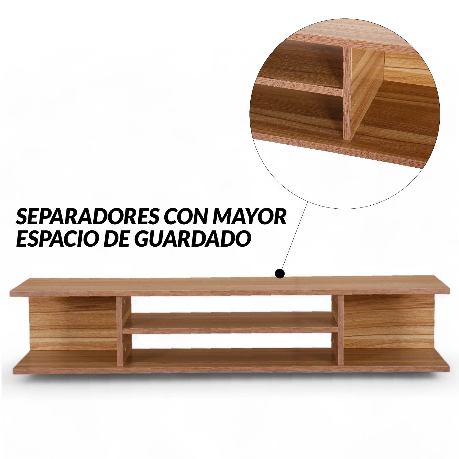 Foto 4 pulgar | Mueble para TV Ilios Innova TVFlot/Maple con Repisa Flotante