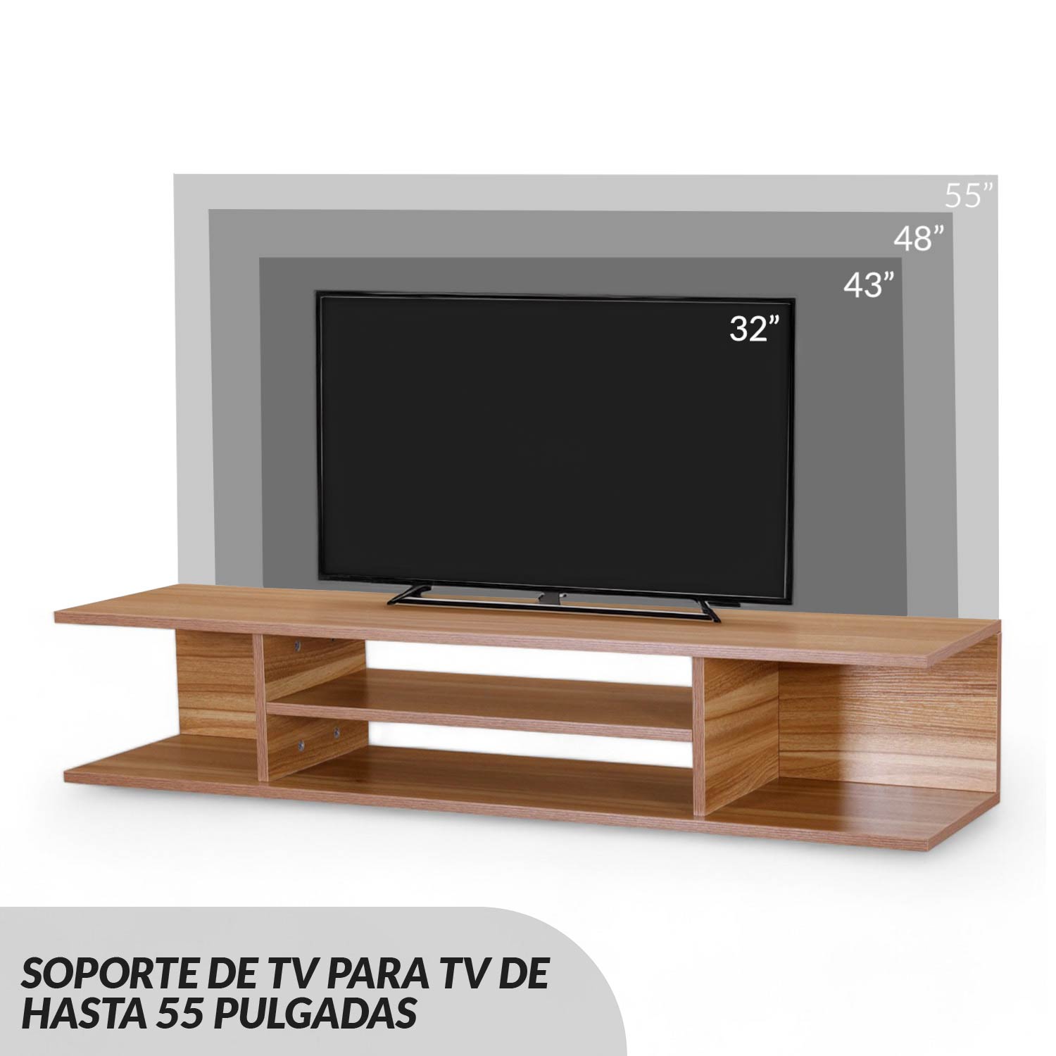 Foto 7 pulgar | Mueble para TV Ilios Innova TVFlot/Maple con Repisa Flotante