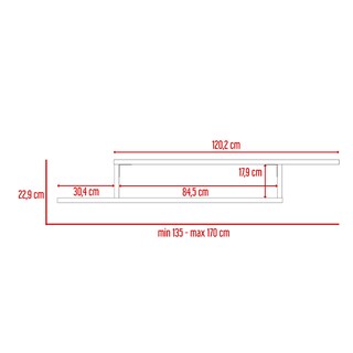 Foto 8 | Mesa Para Tv Flotante Dilix, Castaño, Con Superficie Para Objetos Decorativos