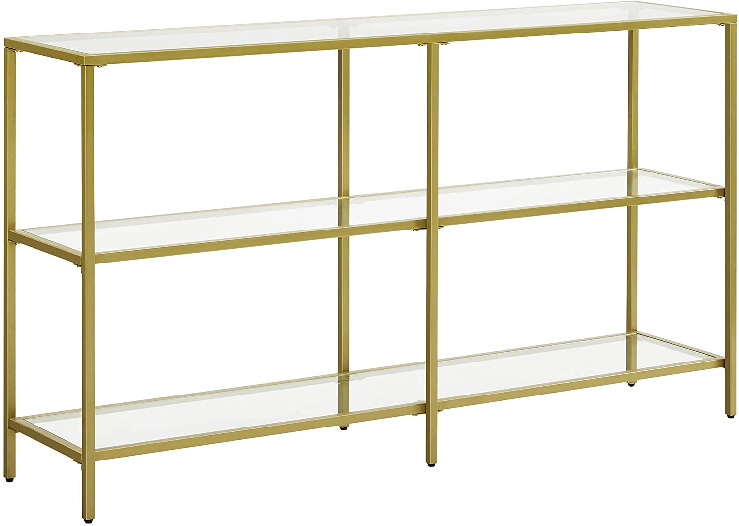 Mesa De Sofá Vasagle De 130 X 35 X 77 Cm Con Almacenamiento De 3 Niveles Y Cristal Sh $1,819