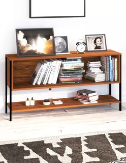 Foto 2 | Mueble Para Tv De 50 Pulgadas Con Estante Organizador De 3 Niveles Café Bluelander