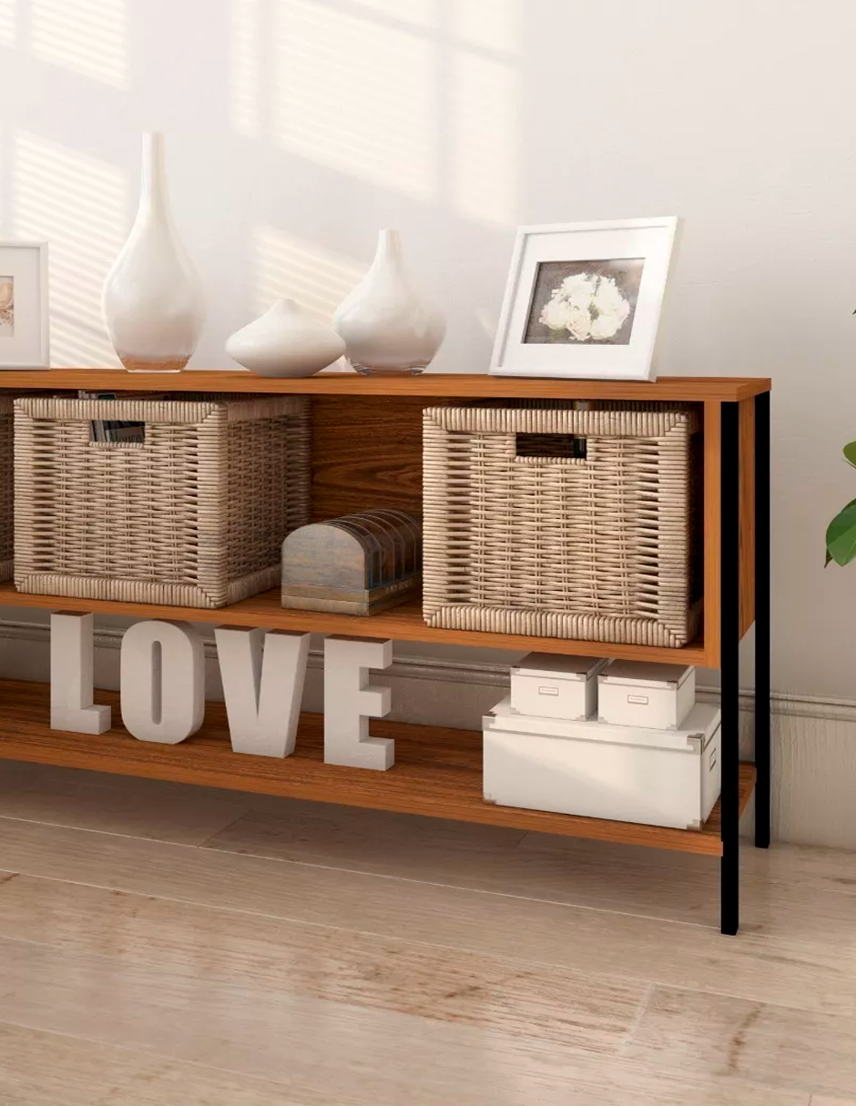 Foto 5 pulgar | Mueble Para Tv De 50 Pulgadas  Con Estante Organizador De 3 Niveles Café Bluelander