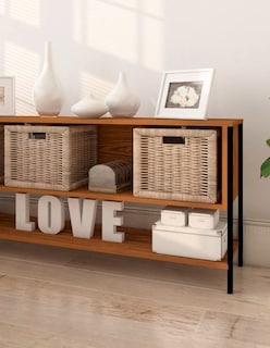Foto 4 | Mueble Para Tv De 50 Pulgadas Con Estante Organizador De 3 Niveles Café Bluelander