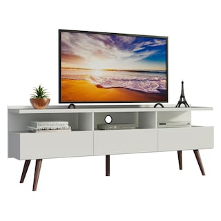Foto 1 | Mueble Para Tv Hasta 65 Pulgadas Madesa Londres Con Patas Retro Blanco