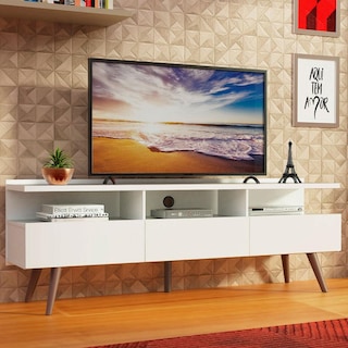 Foto 6 | Mueble Para Tv Hasta 65 Pulgadas Madesa Londres Con Patas Retro Blanco
