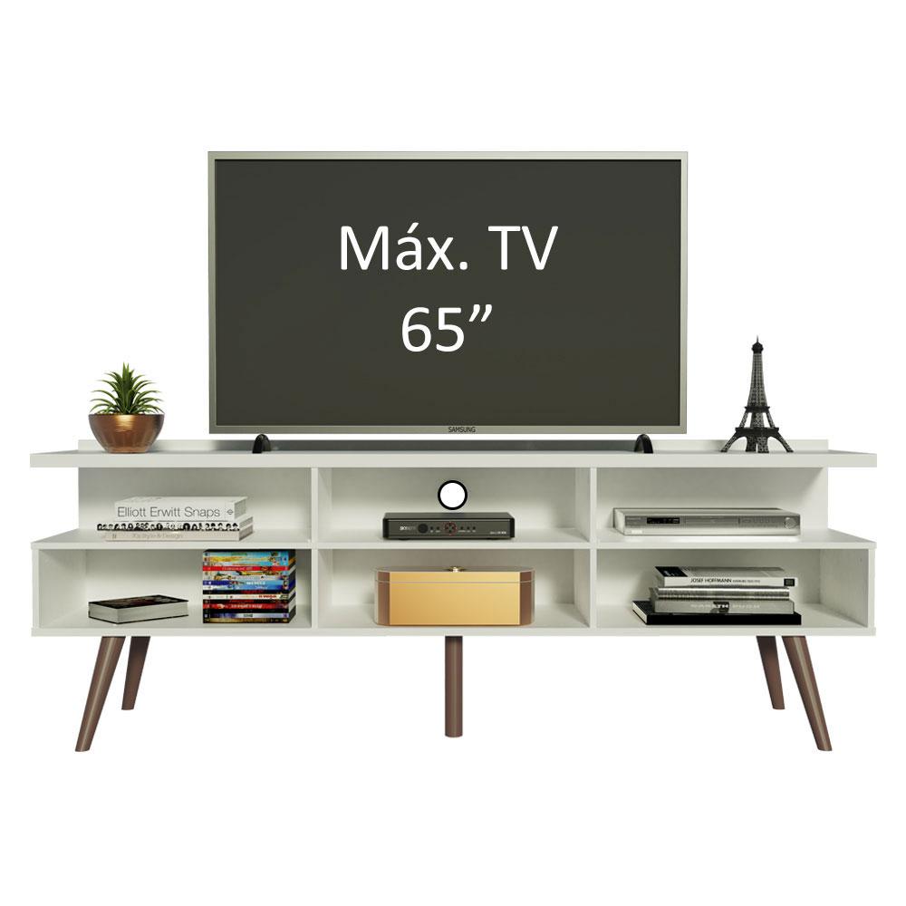Foto 8 pulgar | Mueble Para Tv Hasta 65 Pulgadas Madesa Londres Con Patas Retro Blanco