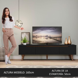 Foto 4 | Mueble Para Tv Hasta 75 Pulgadas Madesa Reims 2 Puertas 1 Cajón - Negro