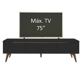 Foto 6 | Mueble Para Tv Hasta 75 Pulgadas Madesa Reims 2 Puertas 1 Cajón - Negro