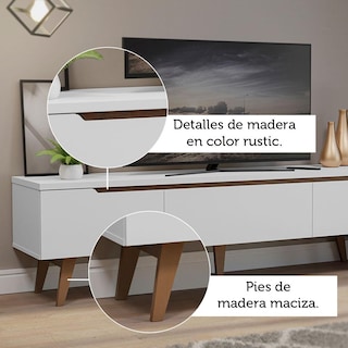 Foto 8 | Mueble Para Tv Hasta 75 Pulgadas Madesa Reims 2 Puertas 1 Cajón - Blanco