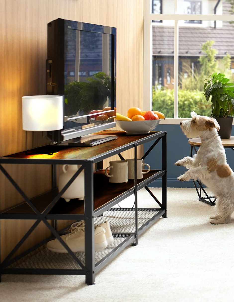 Foto 5 pulgar | Mueble para Tv Bluelander de 60 Pulgadas con Estante Organizador de 3 Niveles Café