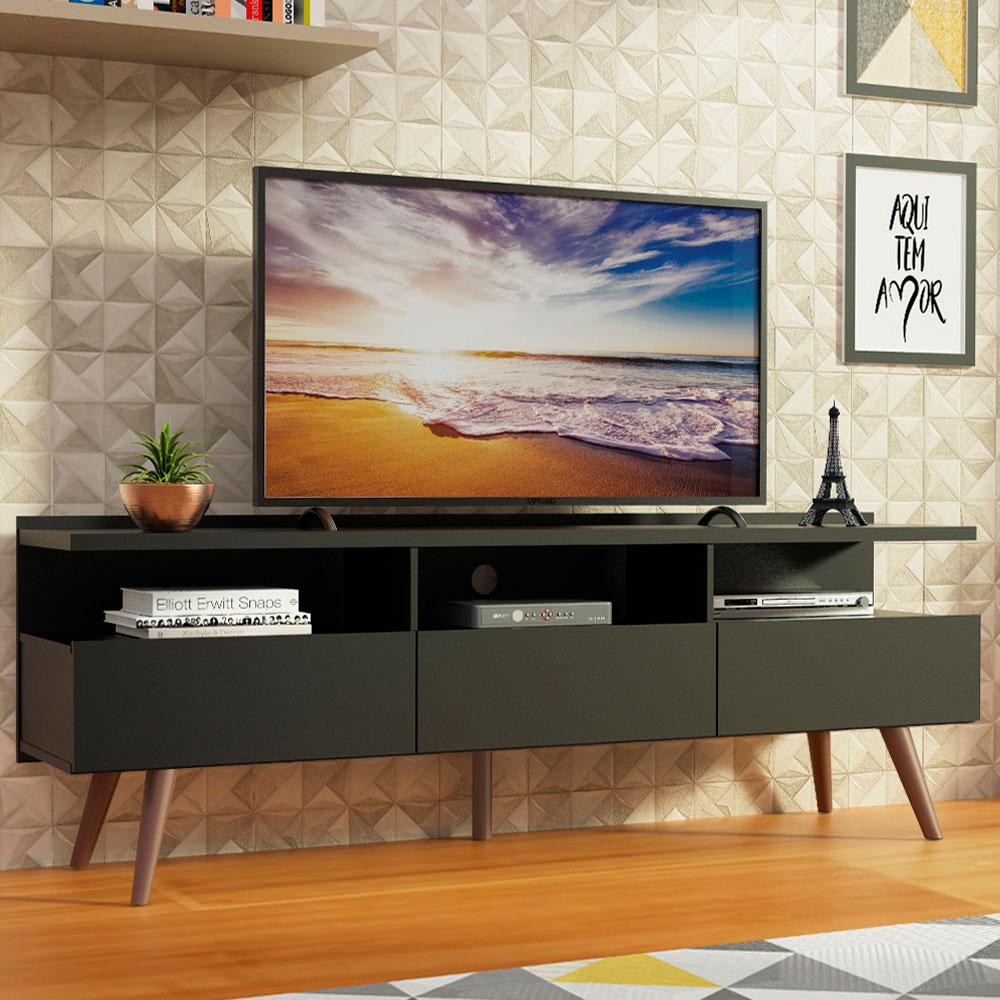 Foto 3 pulgar | Mueble Para Tv Hasta 65 Pulgadas Madesa Londres Con Patas Retro Negro