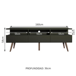 Foto 3 | Mueble Para Tv Hasta 65 Pulgadas Madesa Londres Con Patas Retro Negro