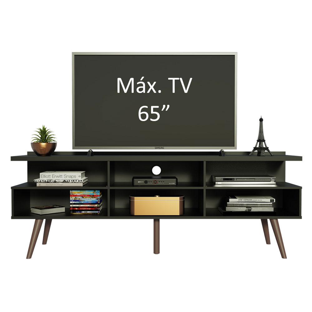 Foto 5 pulgar | Mueble Para Tv Hasta 65 Pulgadas Madesa Londres Con Patas Retro Negro