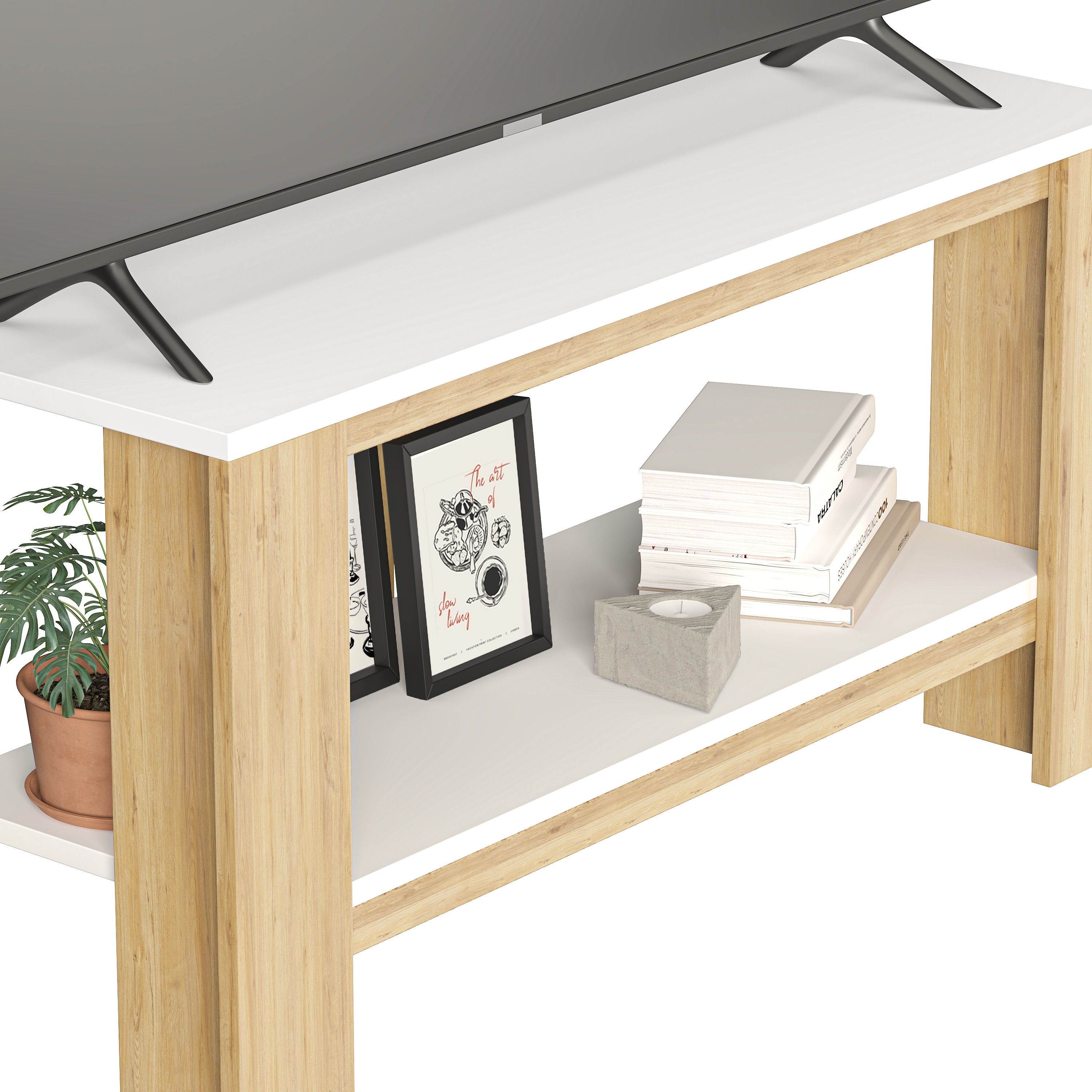 Foto 4 pulgar | Mueble de Tv Frame Moru Blanco
