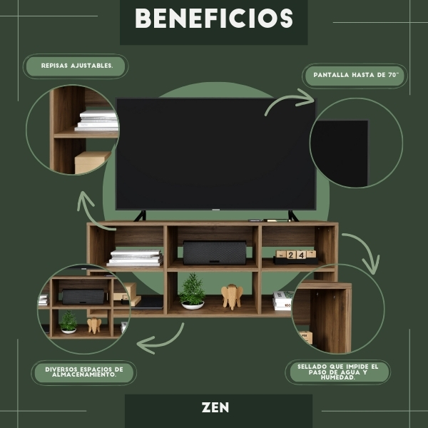 Foto 5 | Mueble de Tv Zen Moru Latte