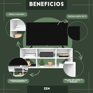 Foto 5 | Mueble de Tv Zen Moru Blanco