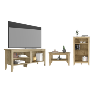 Foto 1 | Combo Siruel Incluye Librero Bajo, Mesa de Centro y Rack Para Tv Virtual Muebles