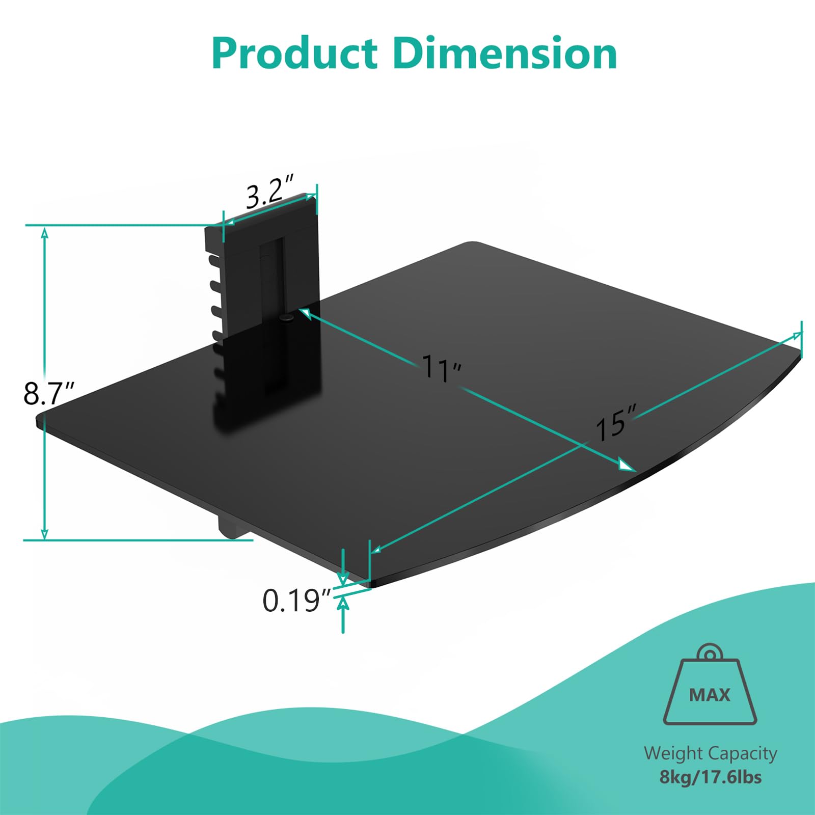 Foto 5 | Estante Flotante Para Centro De Entretenimiento Wali Cs201b, Color Negro - Venta Internacional.