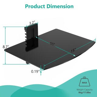 Foto 5 | Estante Flotante Para Centro De Entretenimiento Wali Cs201b, Color Negro - Venta Internacional.