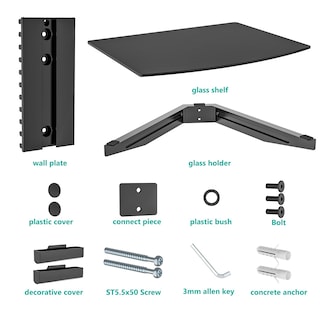 Foto 7 | Estante Flotante Para Centro De Entretenimiento Wali Cs201b, Color Negro - Venta Internacional.
