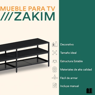 Foto 2 | Mueble Para Tv Mubson Zakim Negro Centro De Entretenimiento