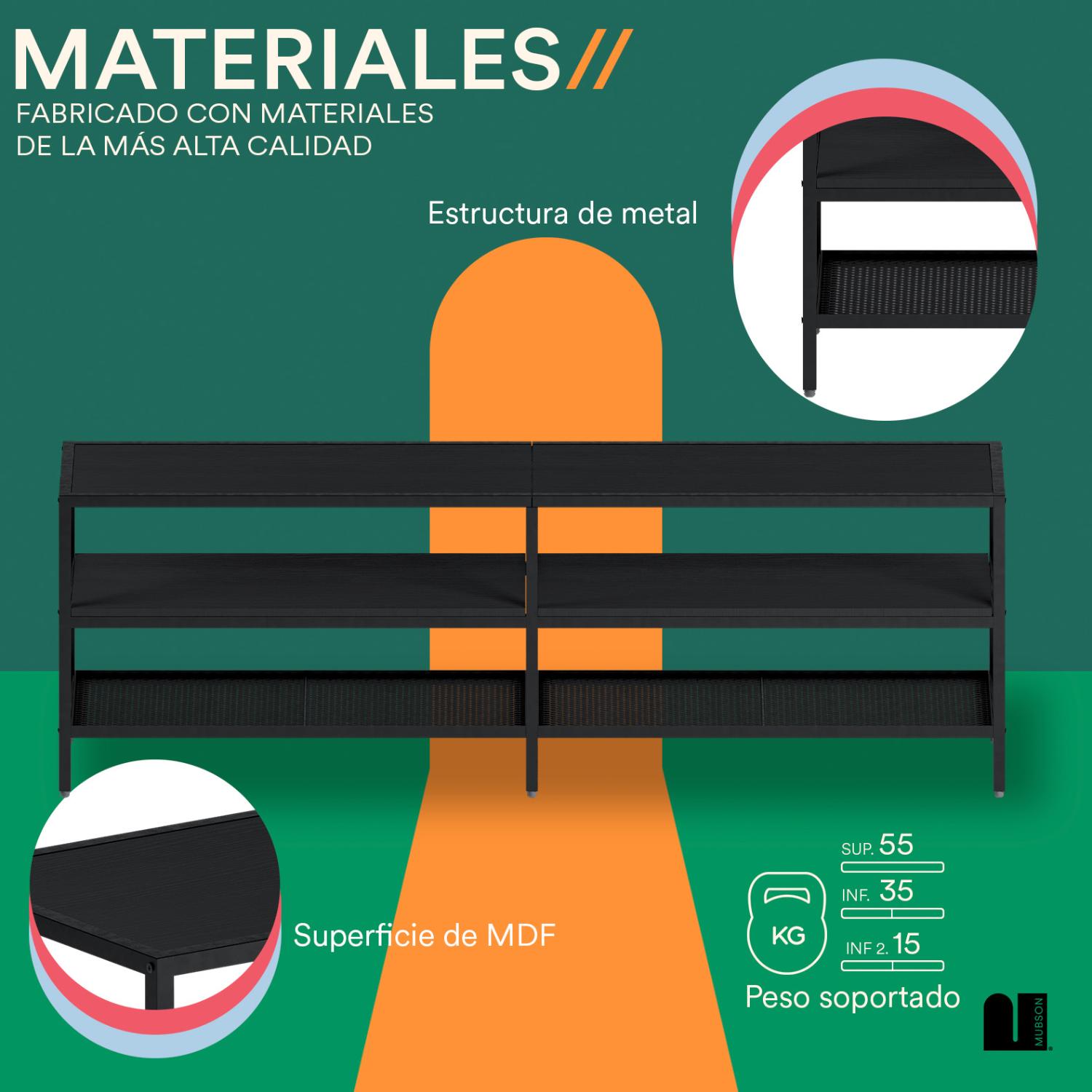 Foto 3 | Mueble Para Tv Mubson Zakim Negro Centro De Entretenimiento