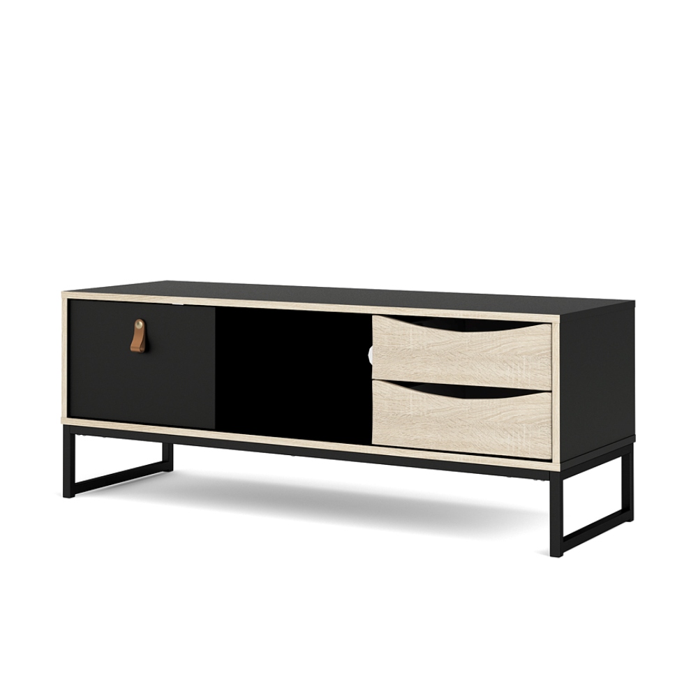 Foto 2 | Mueble Para Tv Alterego Color Negro Y Roble Con 2 Cajones