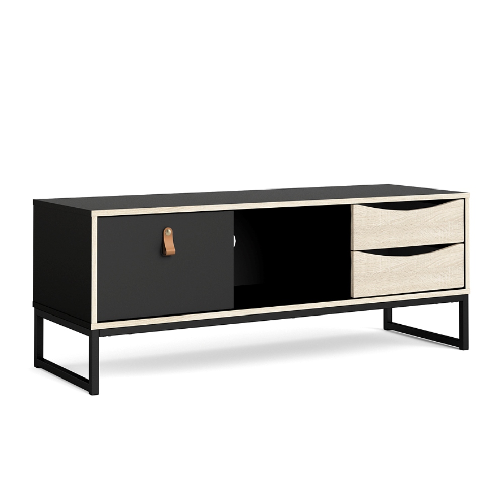 Foto 4 | Mueble Para Tv Alterego Color Negro Y Roble Con 2 Cajones