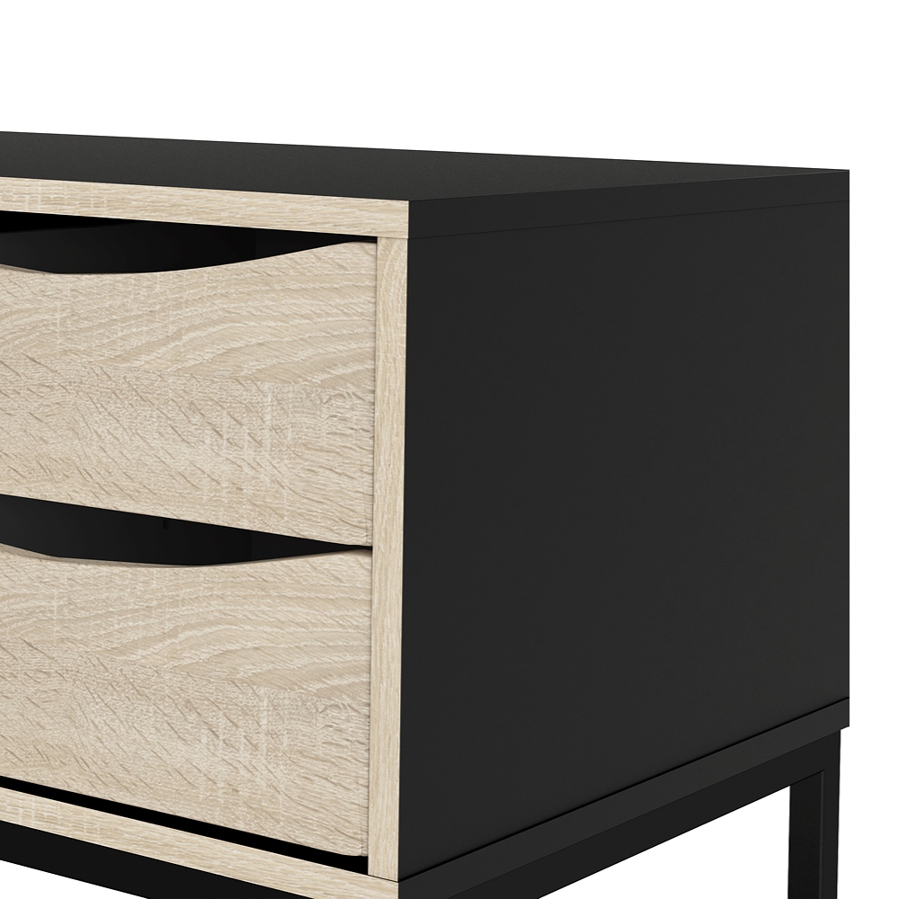 Foto 5 | Mueble Para Tv Alterego Color Negro Y Roble Con 2 Cajones