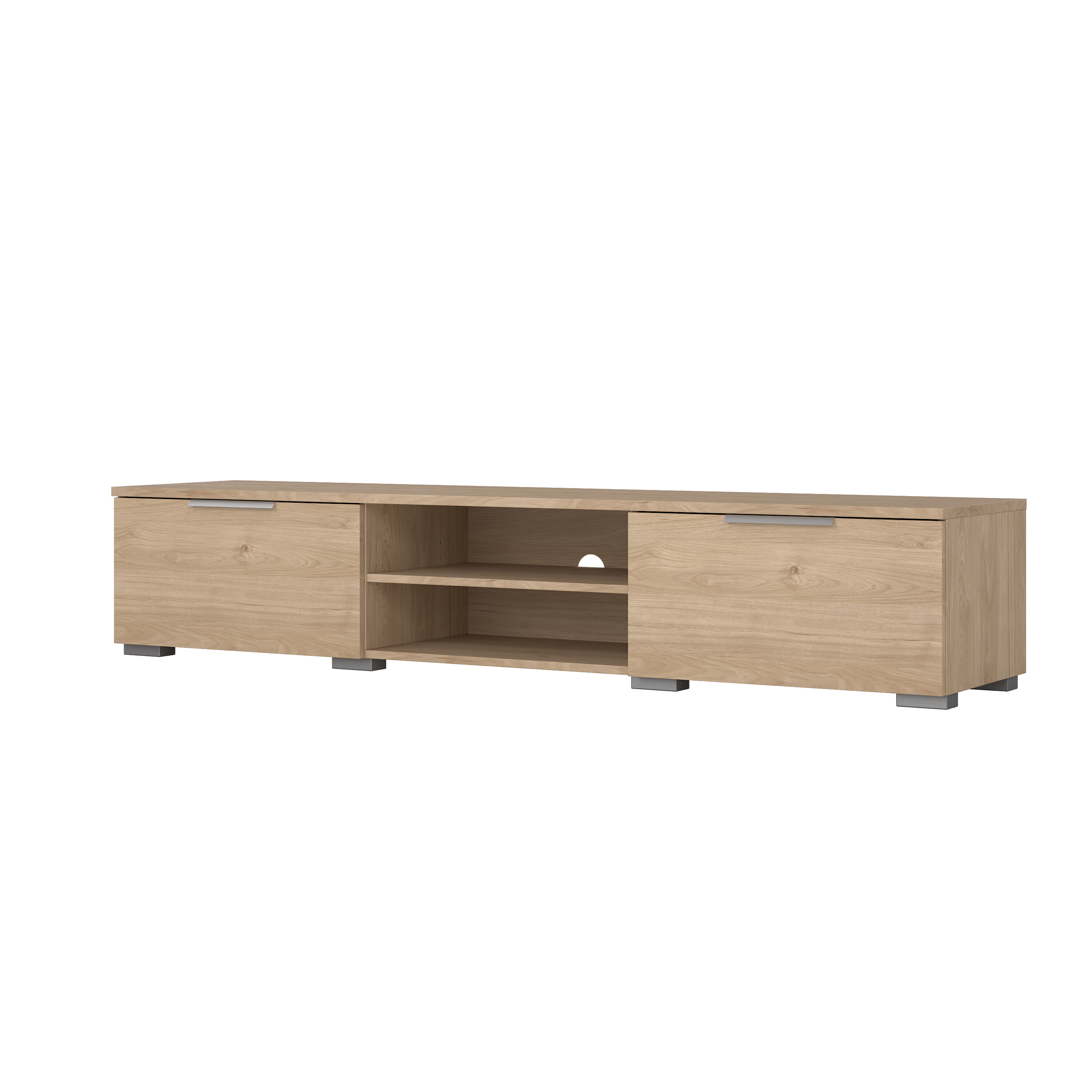 Foto 3 pulgar | Mueble De Tv Color Madera 2 Puertas 1 Entrepaño Hecho De Madera Industrializada 173cm (ancho)*40cm (profundo)