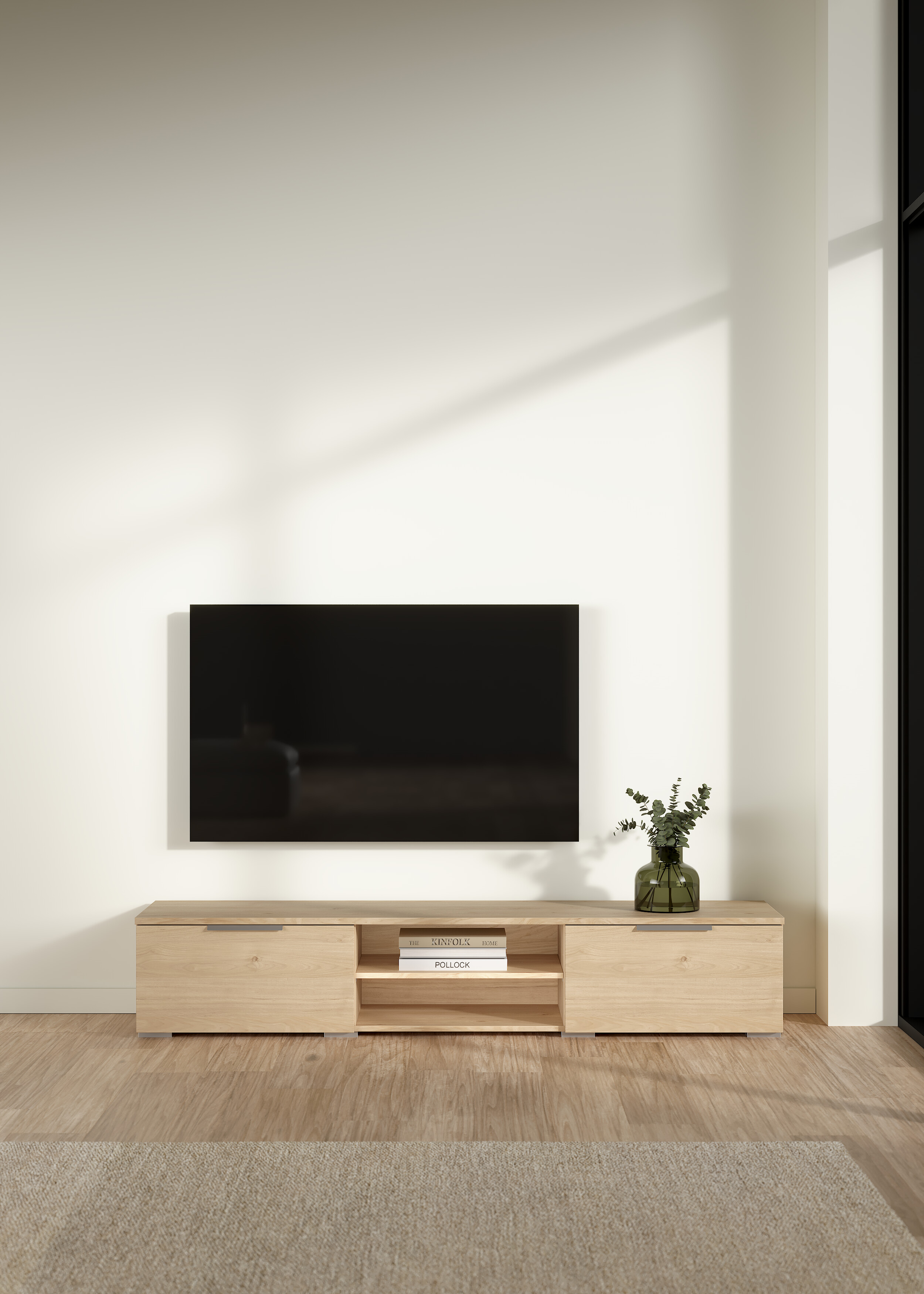 Foto 5 pulgar | Mueble De Tv Color Madera 2 Puertas 1 Entrepaño Hecho De Madera Industrializada 173cm (ancho)*40cm (profundo)
