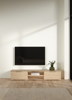 Foto 4 | Mueble De Tv Color Madera 2 Puertas 1 Entrepaño Hecho De Madera Industrializada 173cm (ancho)*40cm (profundo)