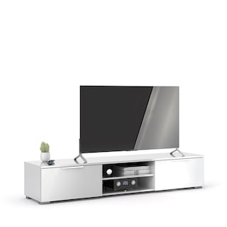 Foto 6 | Mueble Para Tv Blanco Brillante Con 2 Puertas Y 1 Entrepaño Para Almacenamiento 173 Cm (ancho) *40 Cm (profundo)