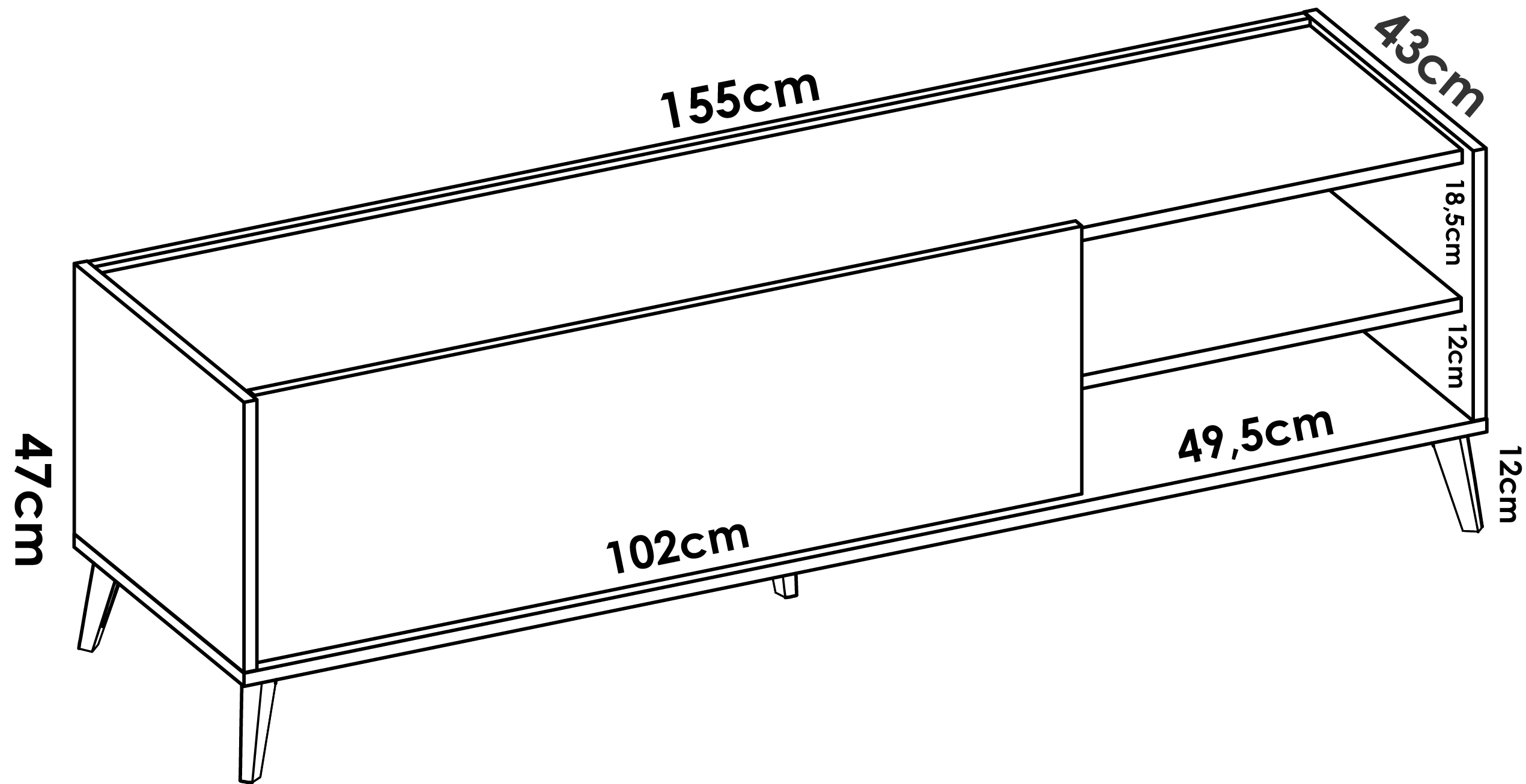 Foto 5 pulgar | Mueble de TV Alterego con 1 Puerta Abatible de Madera Industrializada